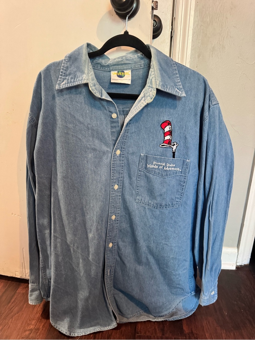 Dr. Seuss The Cat in the Hat Embroidered Denim Shirt
